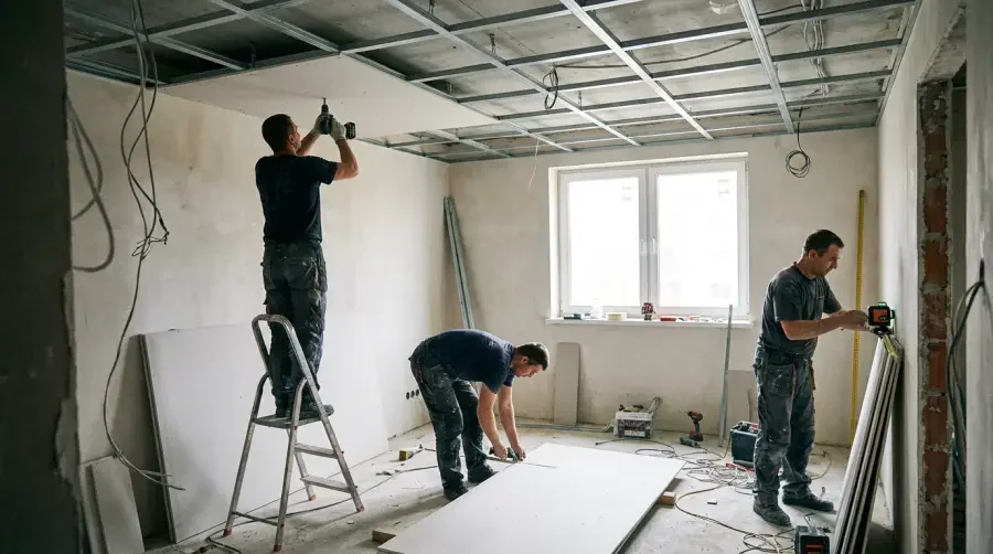 montaż sufitu podwieszanego